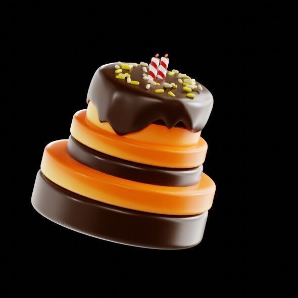 3D Render of a Birthday Cake 3D model_21