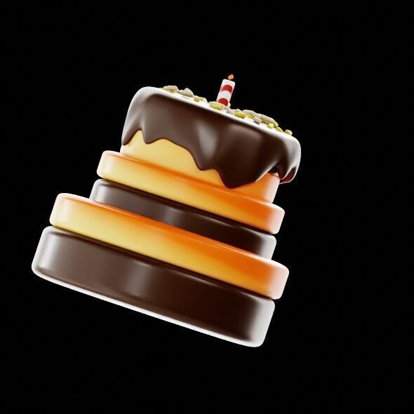 3D Render of a Birthday Cake 3D model_18
