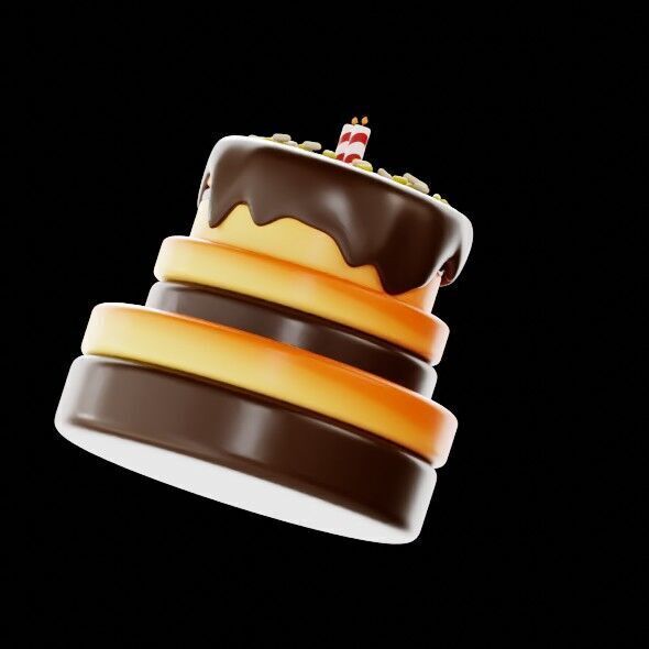 3D Render of a Birthday Cake 3D model_17