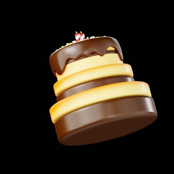 3D Render of a Birthday Cake 3D model_9