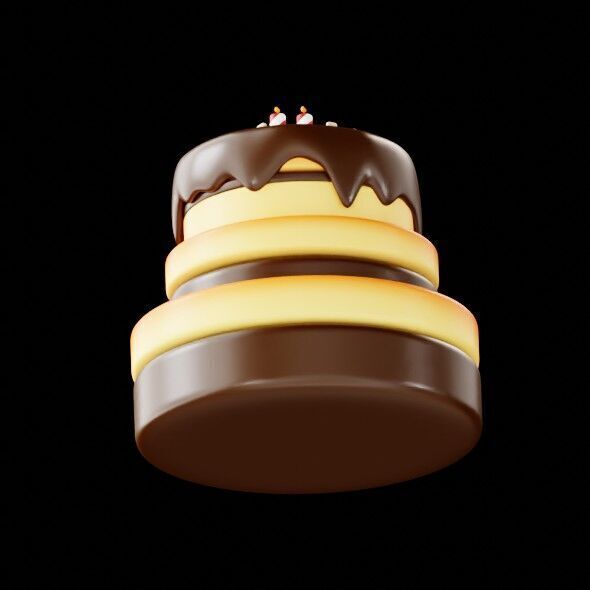 3D Render of a Birthday Cake 3D model_12