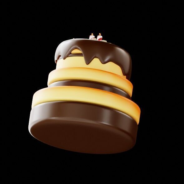 3D Render of a Birthday Cake 3D model_14
