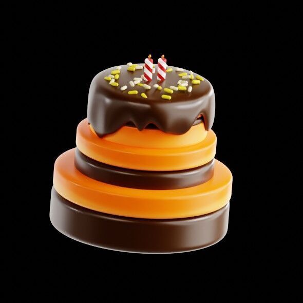 3D Render of a Birthday Cake 3D model_23