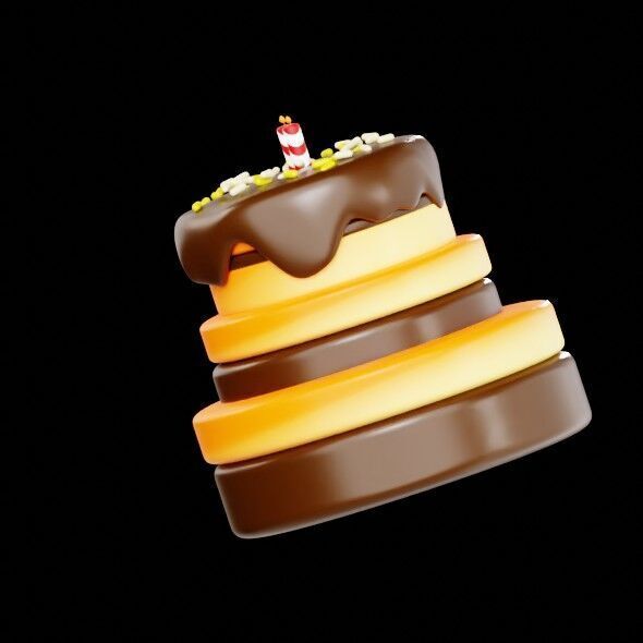 3D Render of a Birthday Cake 3D model_6