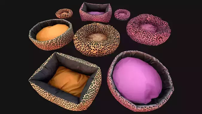 Bed for Animals Dog Cat Rodent Hamster Sofa Pet Pack Low-poly 3D model