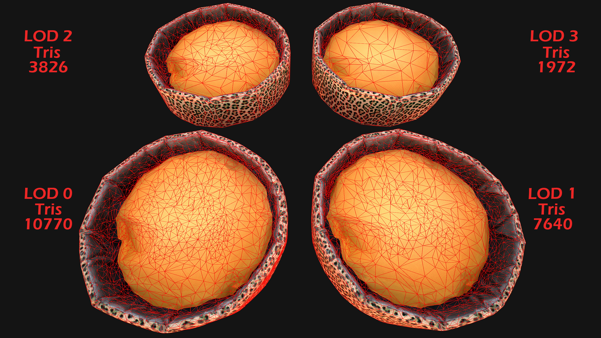 Bed for Animals Dog Cat Rodent Hamster Sofa Pet Pack Low-poly 3D model_4