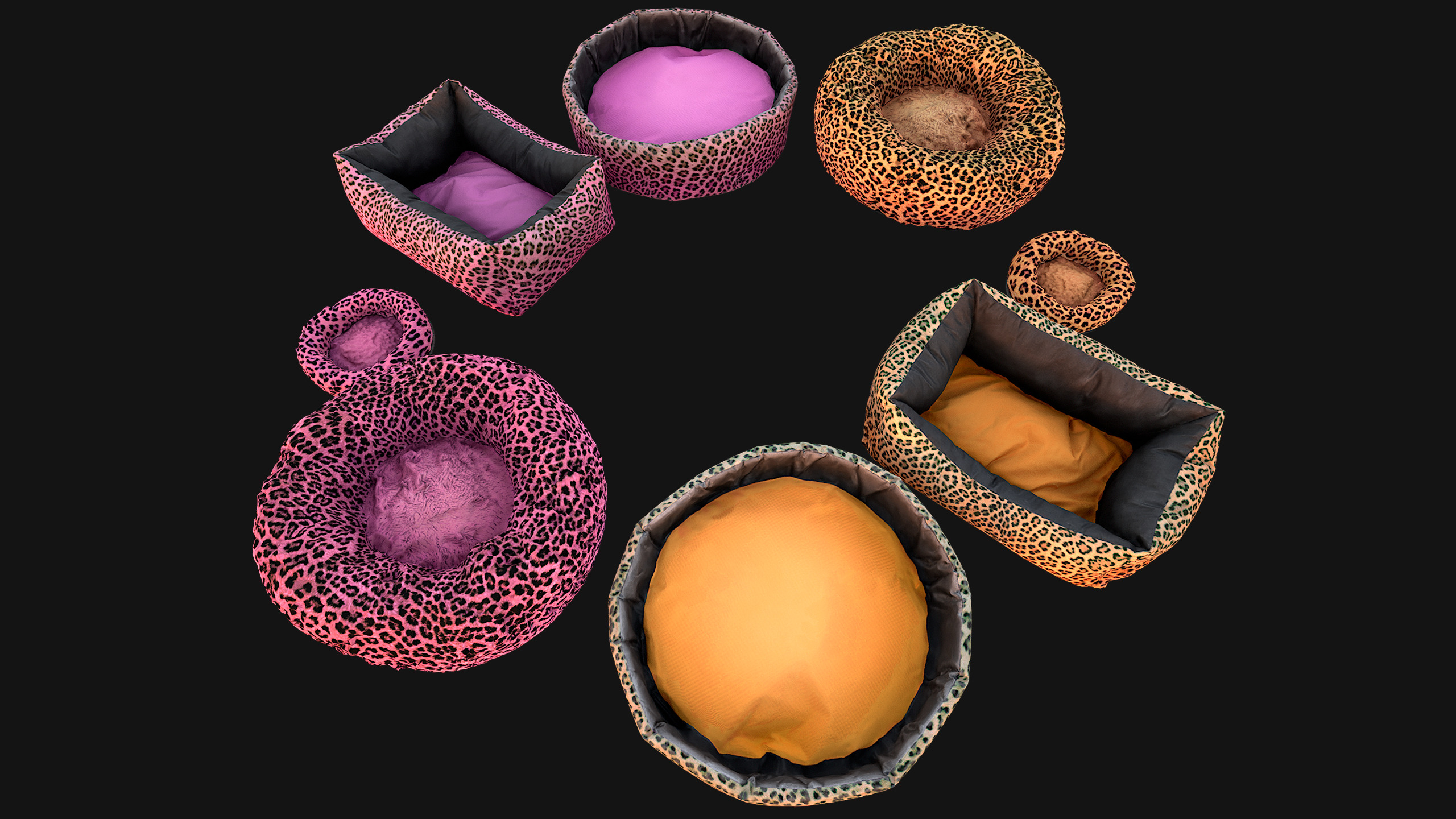 Bed for Animals Dog Cat Rodent Hamster Sofa Pet Pack Low-poly 3D model_3