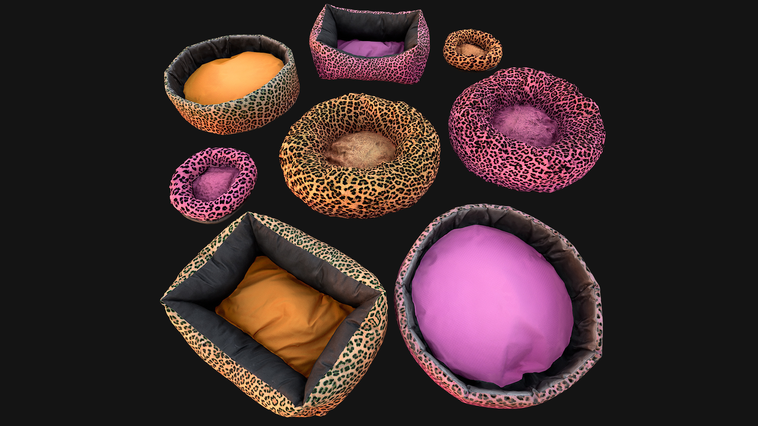 Bed for Animals Dog Cat Rodent Hamster Sofa Pet Pack Low-poly 3D model_13