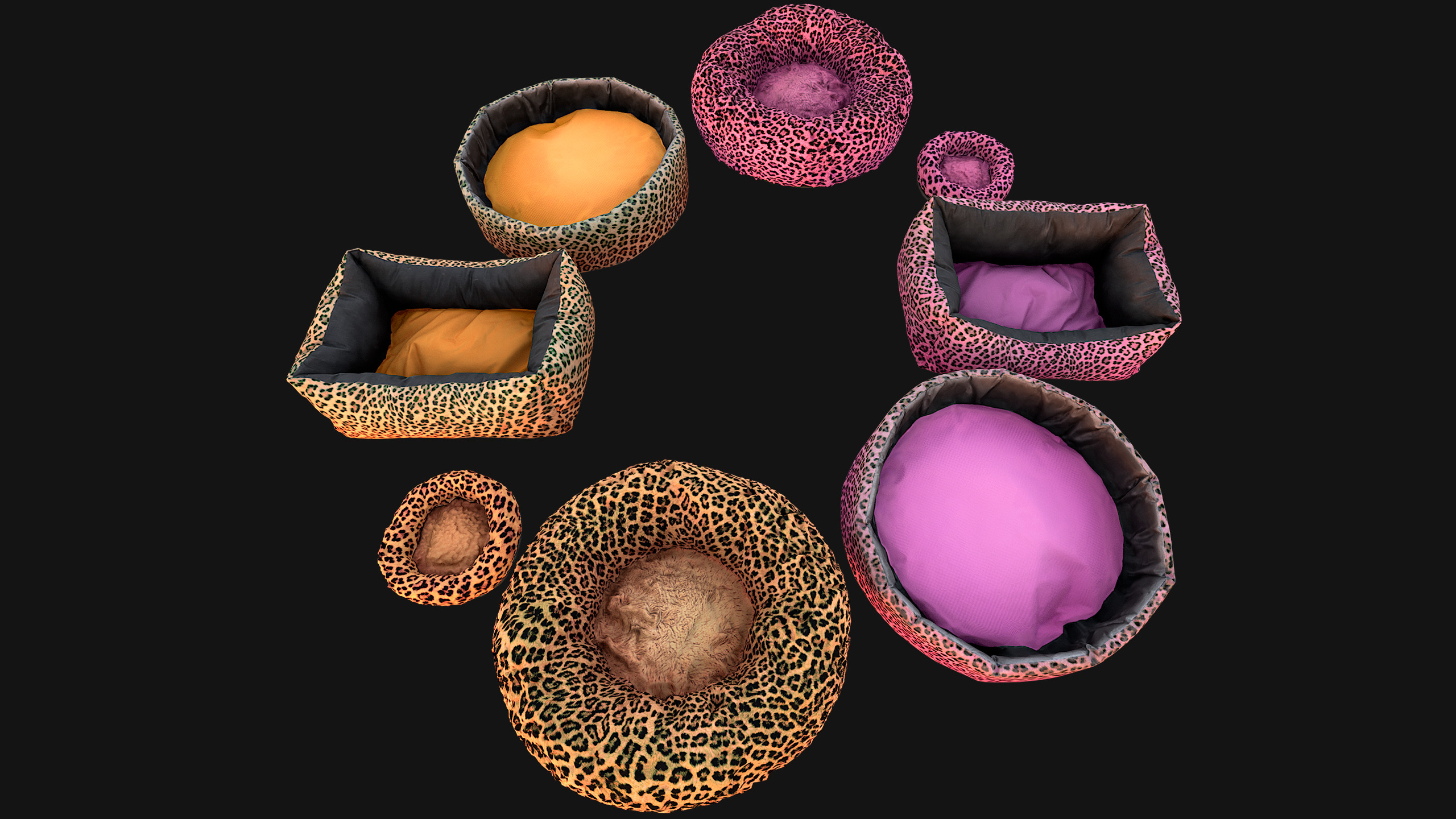 Bed for Animals Dog Cat Rodent Hamster Sofa Pet Pack Low-poly 3D model_2