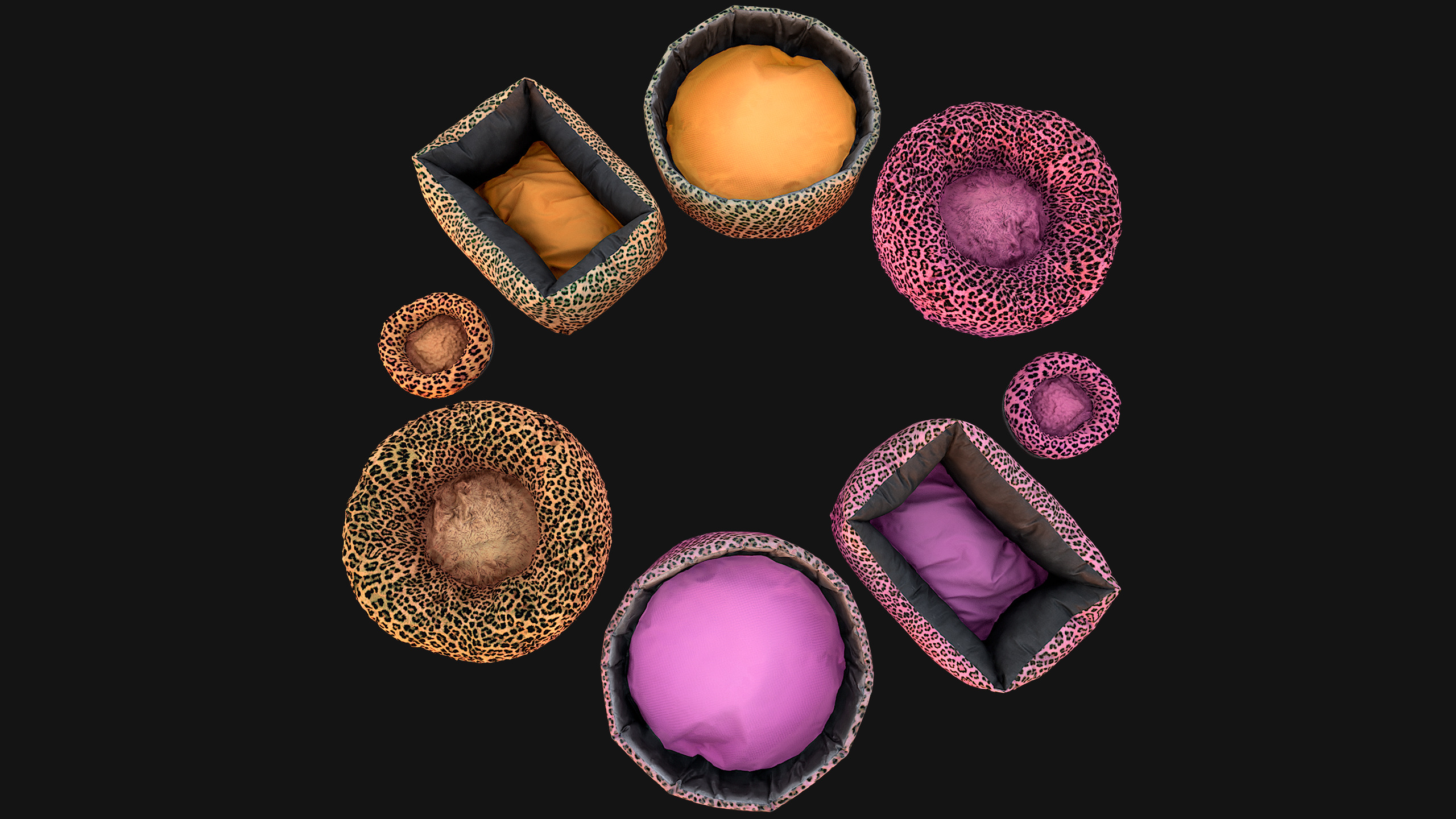 Bed for Animals Dog Cat Rodent Hamster Sofa Pet Pack Low-poly 3D model_14