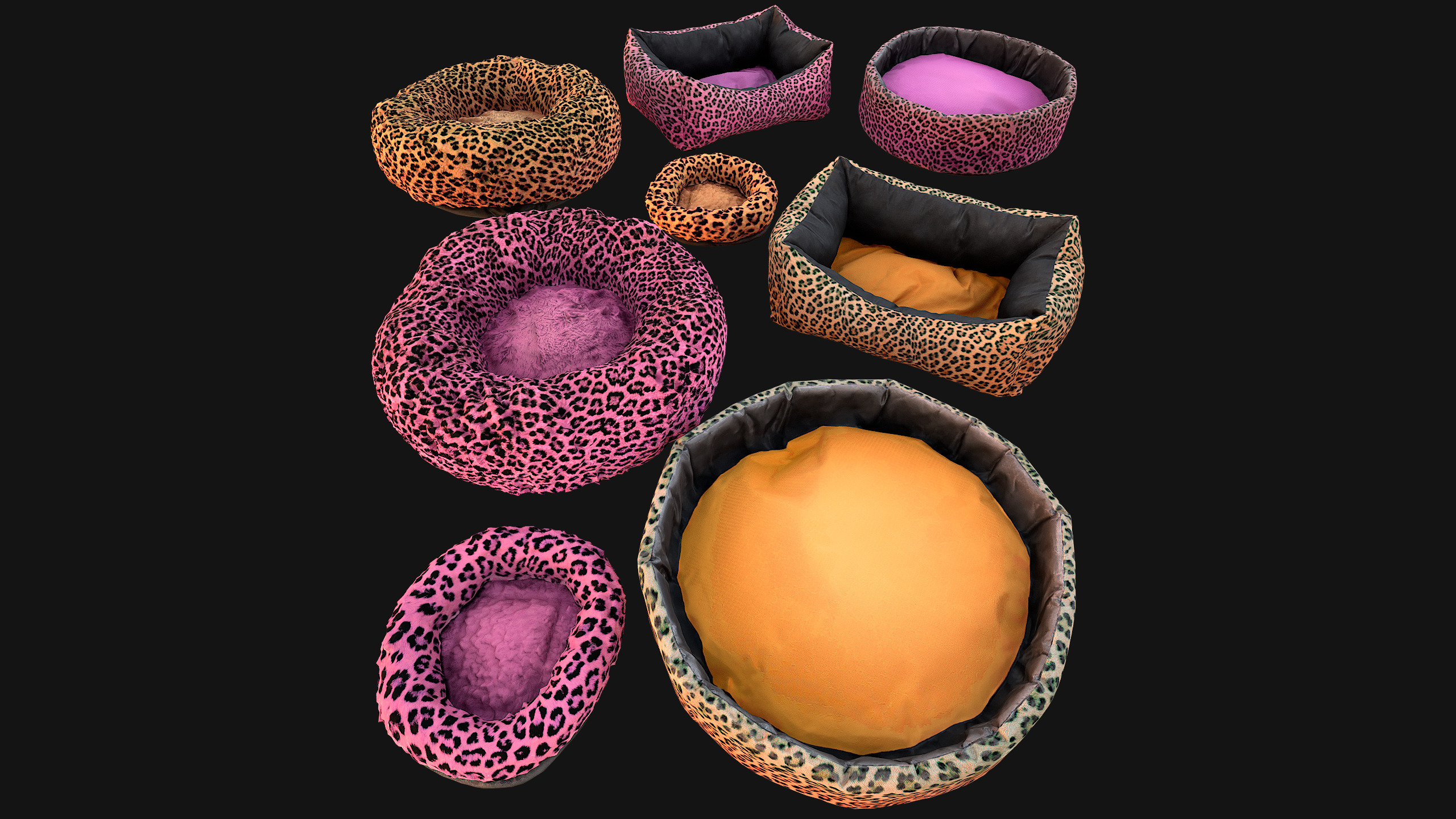 Bed for Animals Dog Cat Rodent Hamster Sofa Pet Pack Low-poly 3D model_12