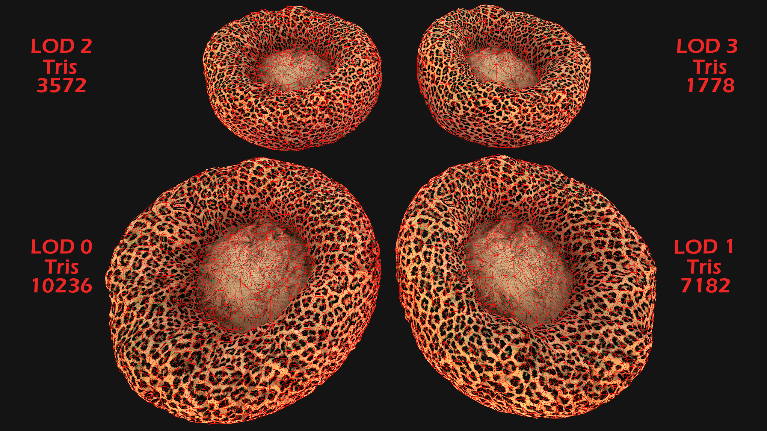 Bed for Animals Dog Cat Rodent Hamster Sofa Pet Pack Low-poly 3D model_8