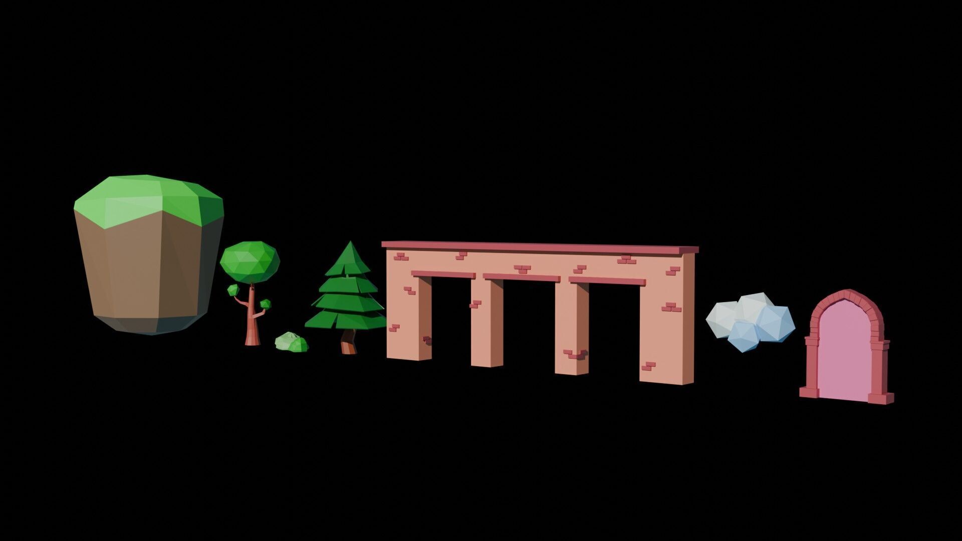 Floating Sky Island - Stylized Game Environment Asset Pack Low-poly 3D model_1