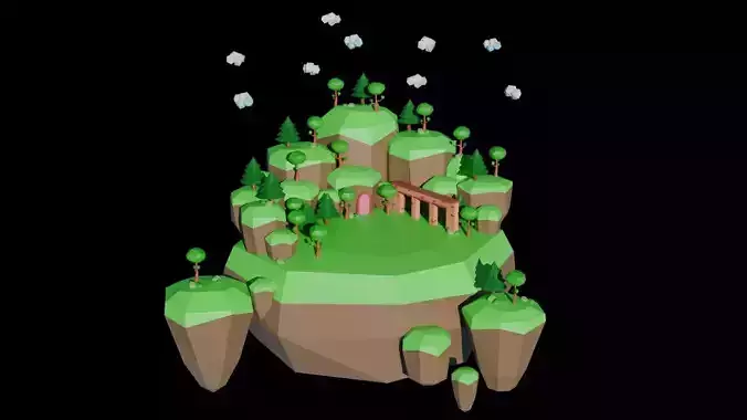 Floating Sky Island - Stylized Game Environment Asset Pack