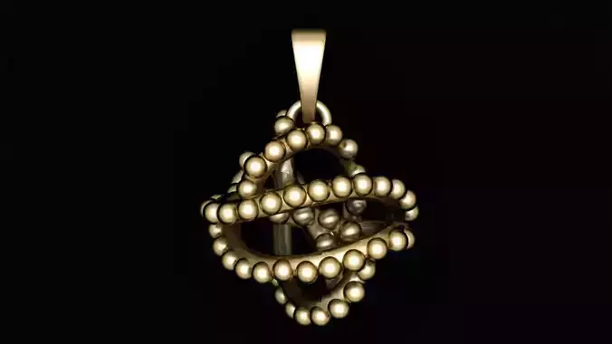 Golden letters spelling pendant 3d prientable model