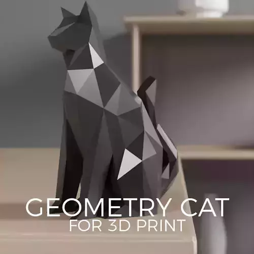 Geometry Cat - Plant Pot 3D print model