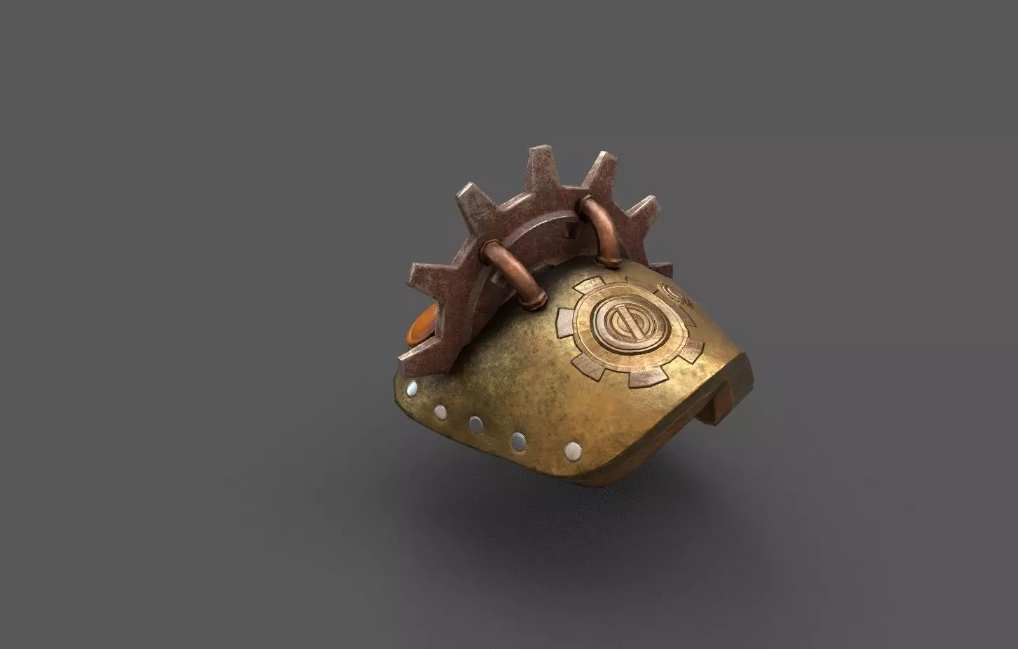  Steampunk  Shoulder pad Low-poly 3D model_0