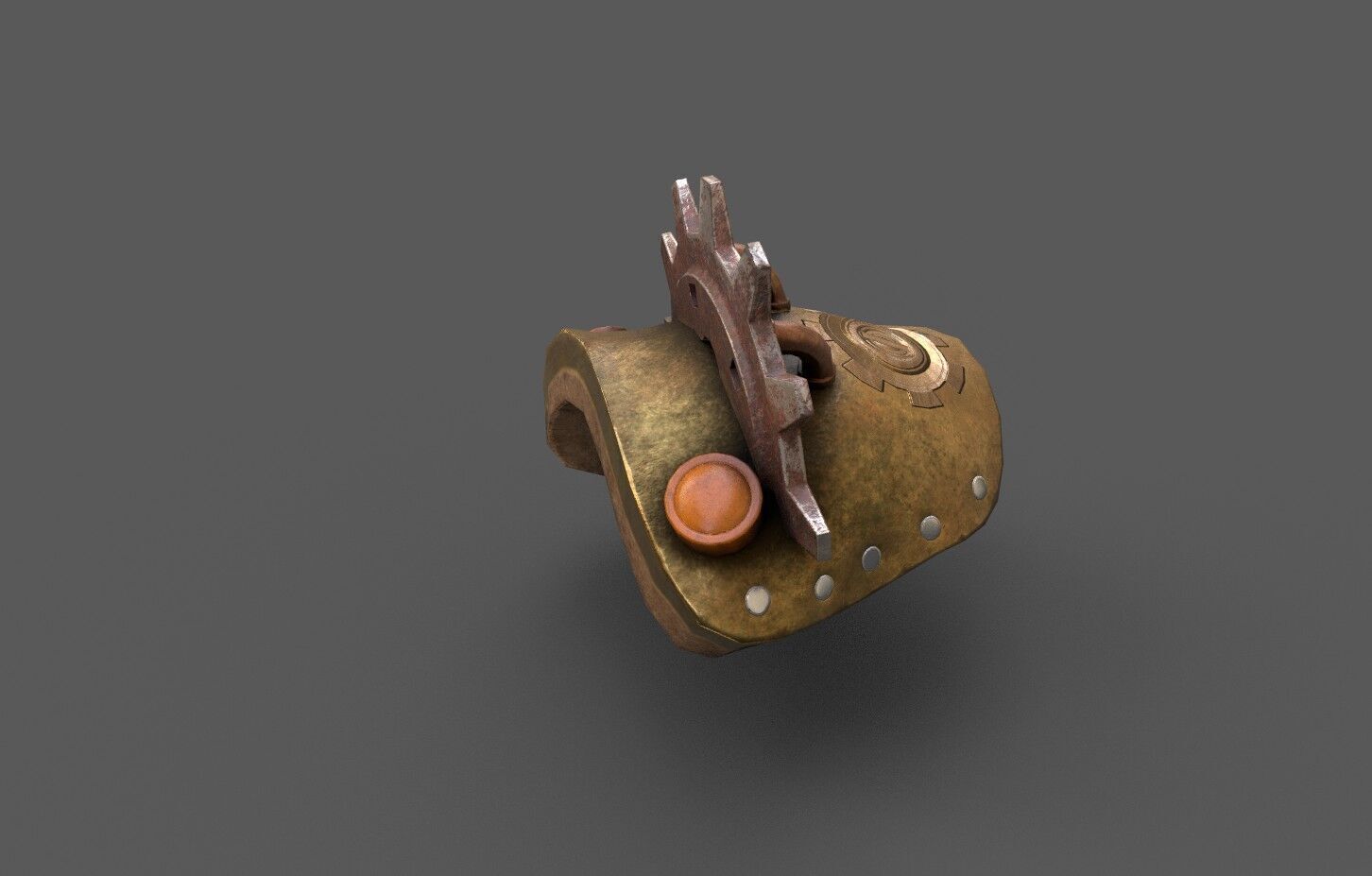  Steampunk  Shoulder pad Low-poly 3D model_1