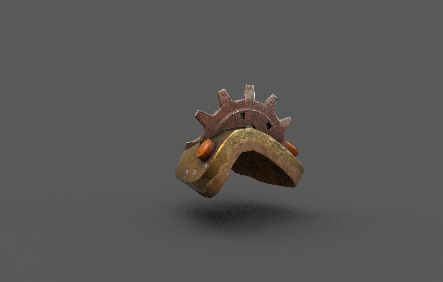  Steampunk  Shoulder pad Low-poly 3D model_2