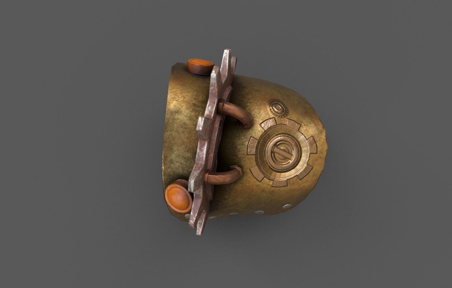  Steampunk  Shoulder pad Low-poly 3D model_3