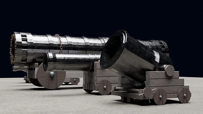 Monsterous V1 Cannon Pack Low-poly 3D model