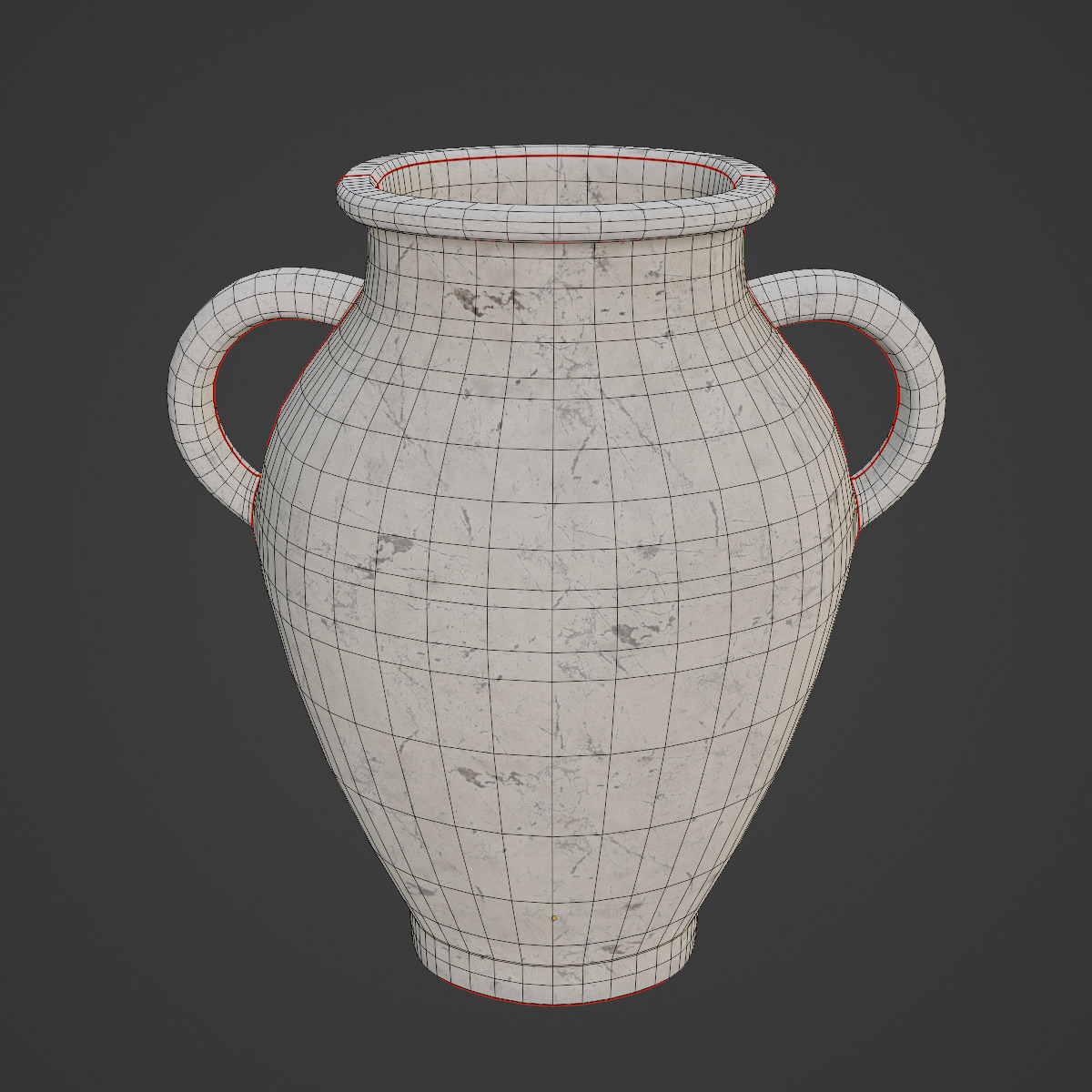 Antique Marble Garden Vase 01 Low-poly 3D model_7
