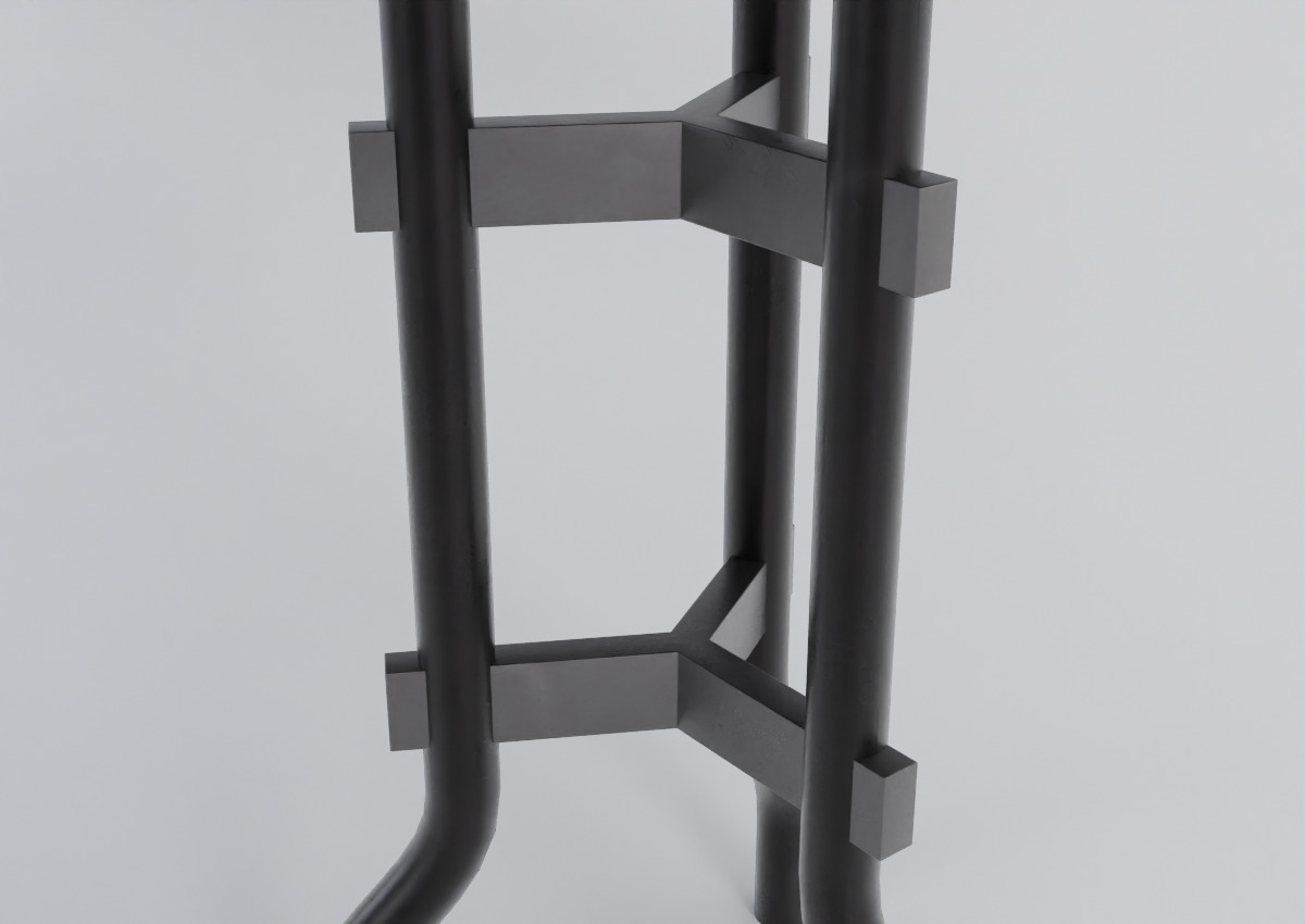 Simple Steel Round Table Free low-poly 3D model_3