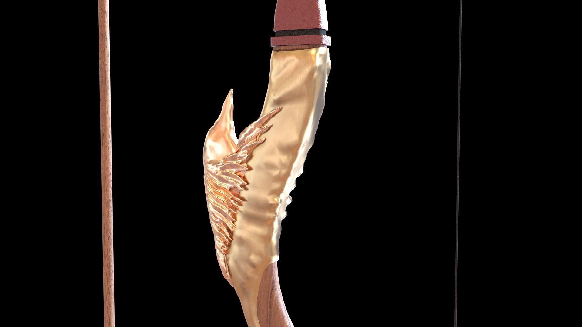 Fantasy Bow and Arrow Set High-poly and Game-Ready Low-poly 3D model_29