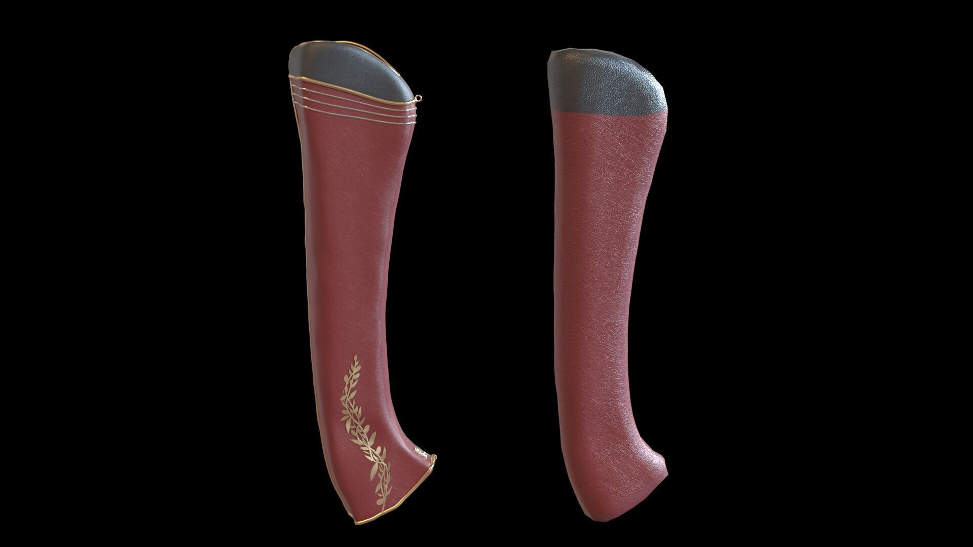 Fantasy Bow and Arrow Set High-poly and Game-Ready Low-poly 3D model_52