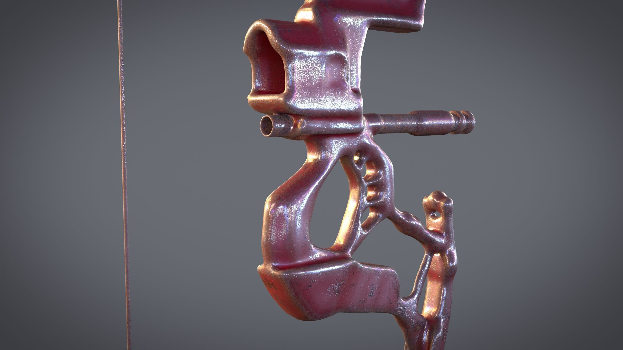 Fantasy Bow and Arrow Set High-poly and Game-Ready Low-poly 3D model_59