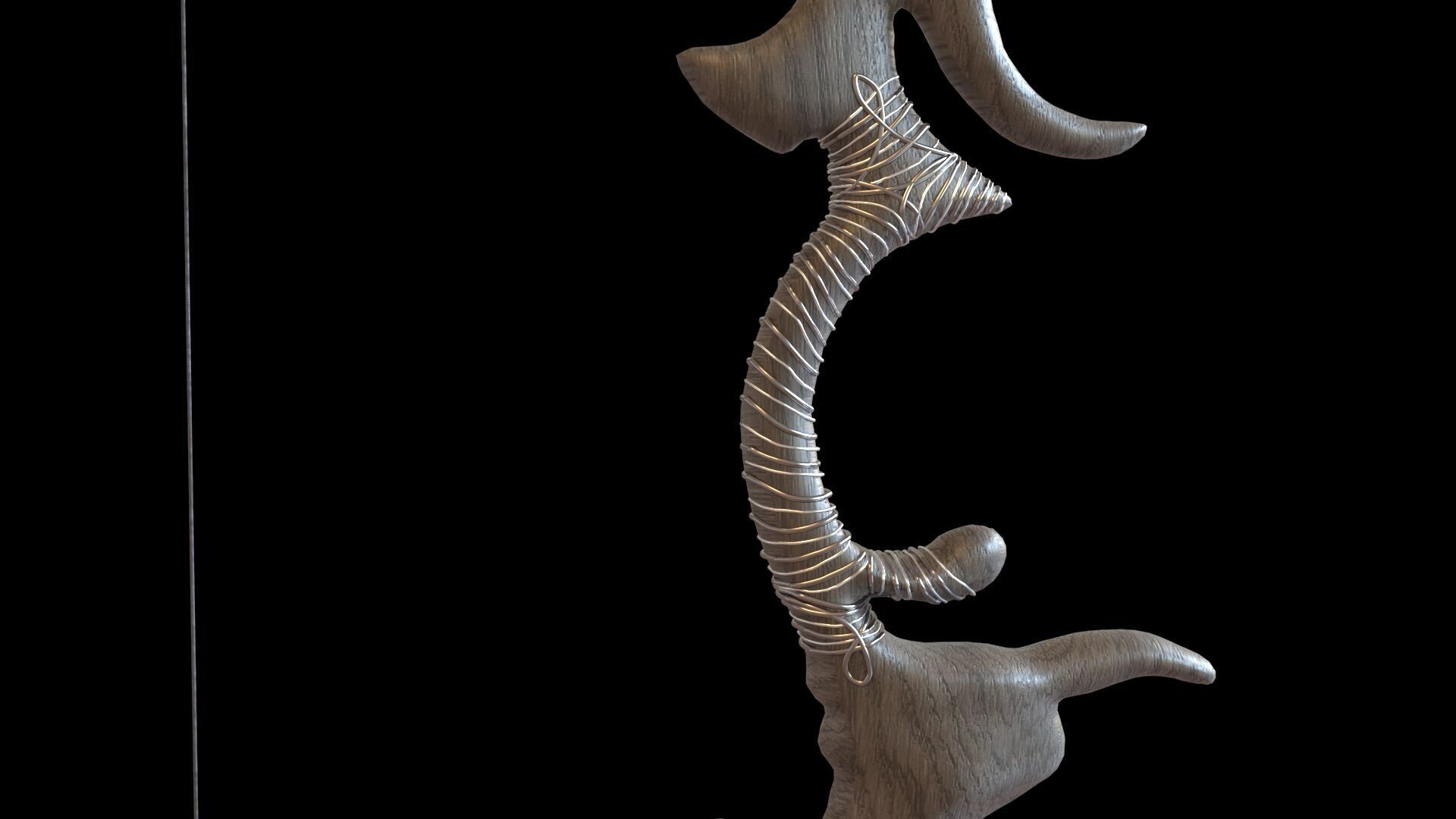 Fantasy Bow and Arrow Set High-poly and Game-Ready Low-poly 3D model_10