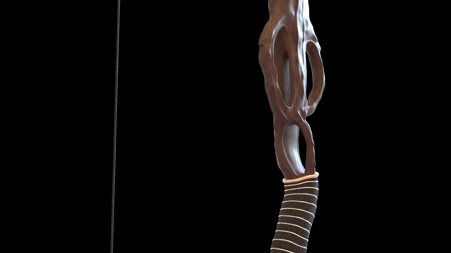 Fantasy Bow and Arrow Set High-poly and Game-Ready Low-poly 3D model_16