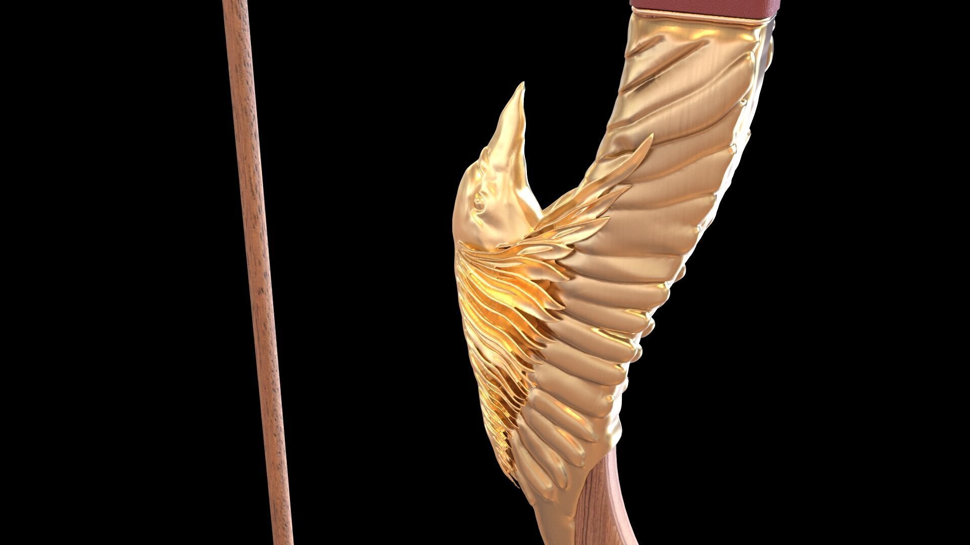 Fantasy Bow and Arrow Set High-poly and Game-Ready Low-poly 3D model_28