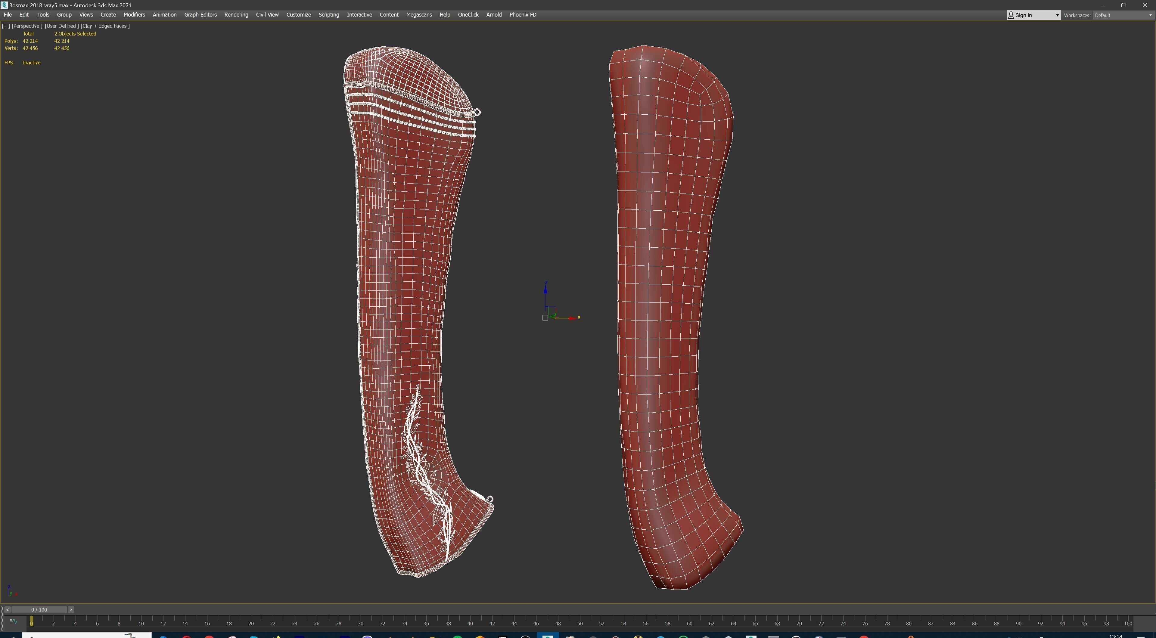 Fantasy Bow and Arrow Set High-poly and Game-Ready Low-poly 3D model_98