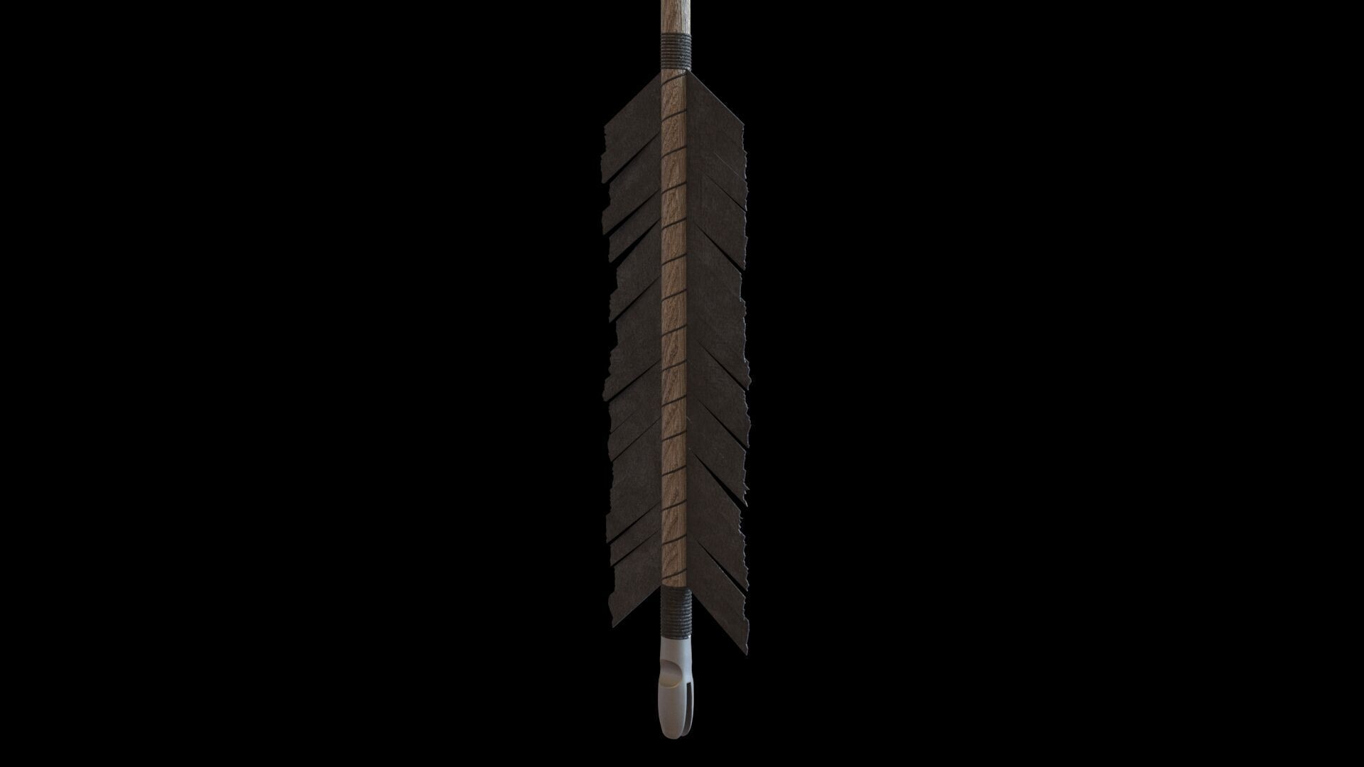 Fantasy Bow and Arrow Set High-poly and Game-Ready Low-poly 3D model_34
