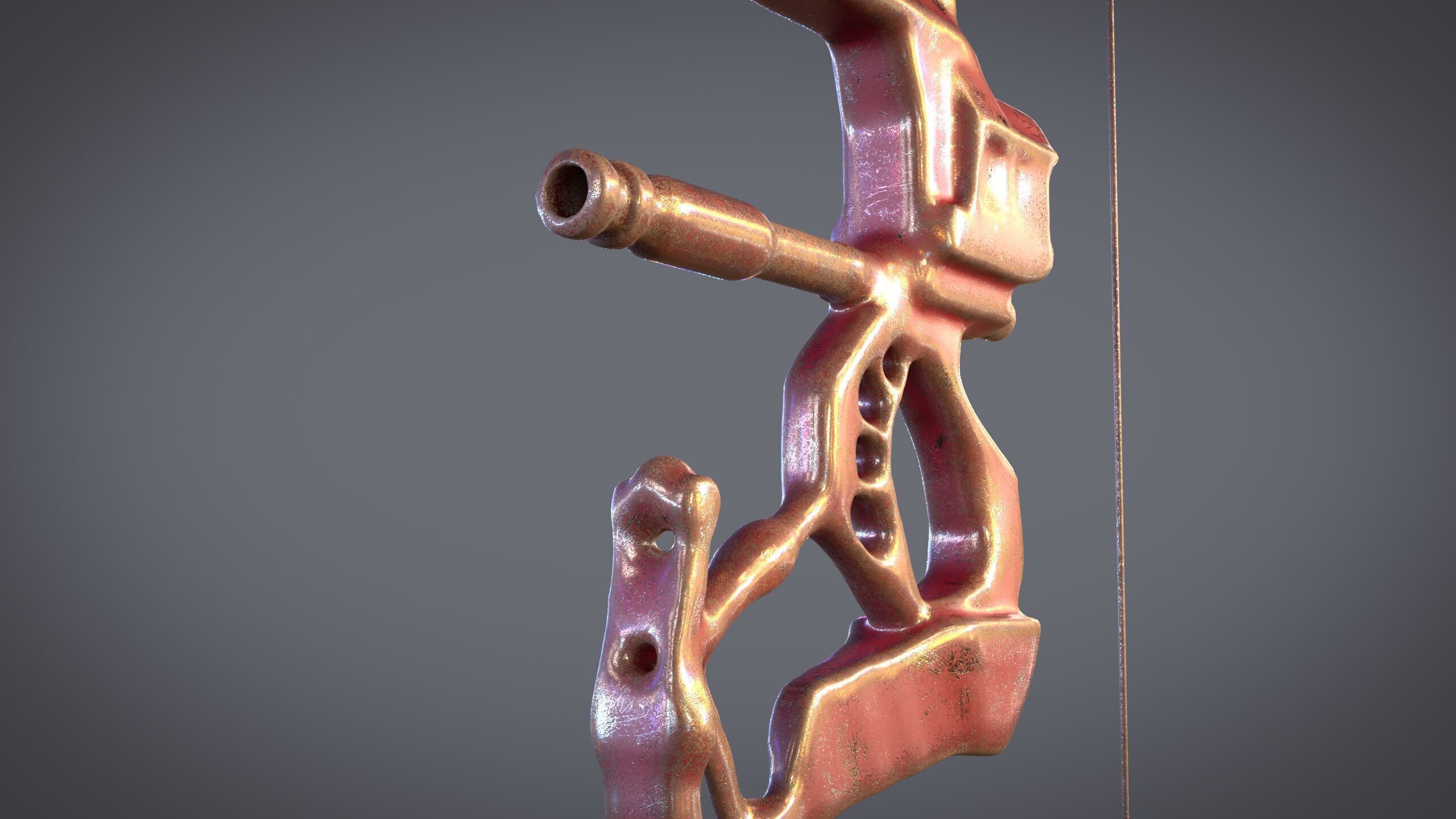 Fantasy Bow and Arrow Set High-poly and Game-Ready Low-poly 3D model_58