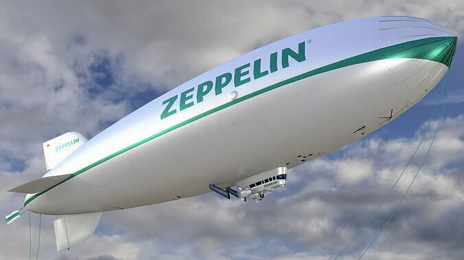 Animated Airship Blimp - Zeppelin Livery 3 - Low-poly 3D model
