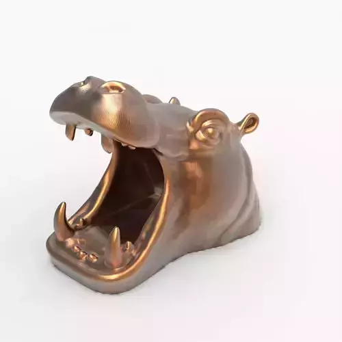 Hippo Head Animal Sculpture For Garden Decor or Tabletop Storage 3D print model
