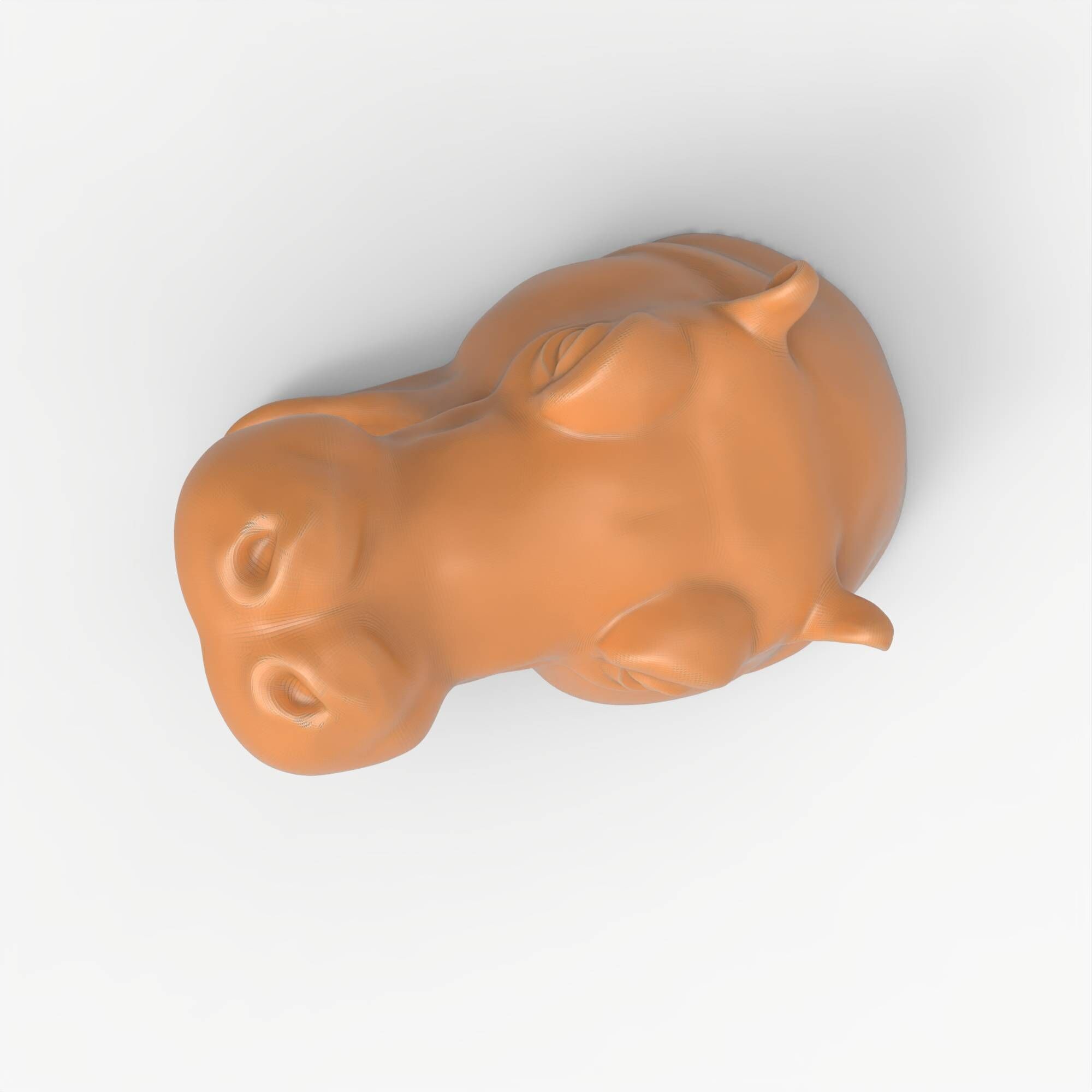 Hippo Head Animal Sculpture For Garden Decor or Tabletop Storage 3D print model_13