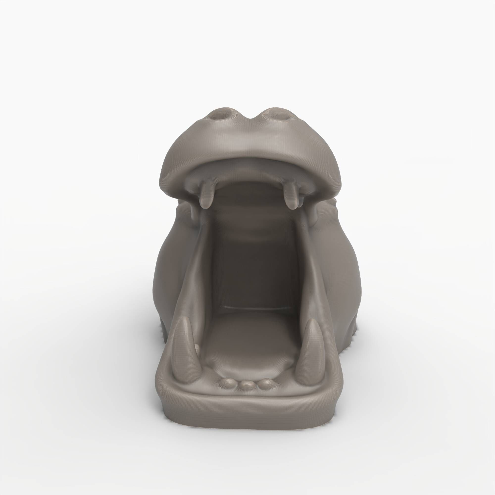 Hippo Head Animal Sculpture For Garden Decor or Tabletop Storage 3D print model_15