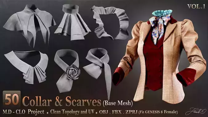 50 Collar - Scarves  Base Mesh