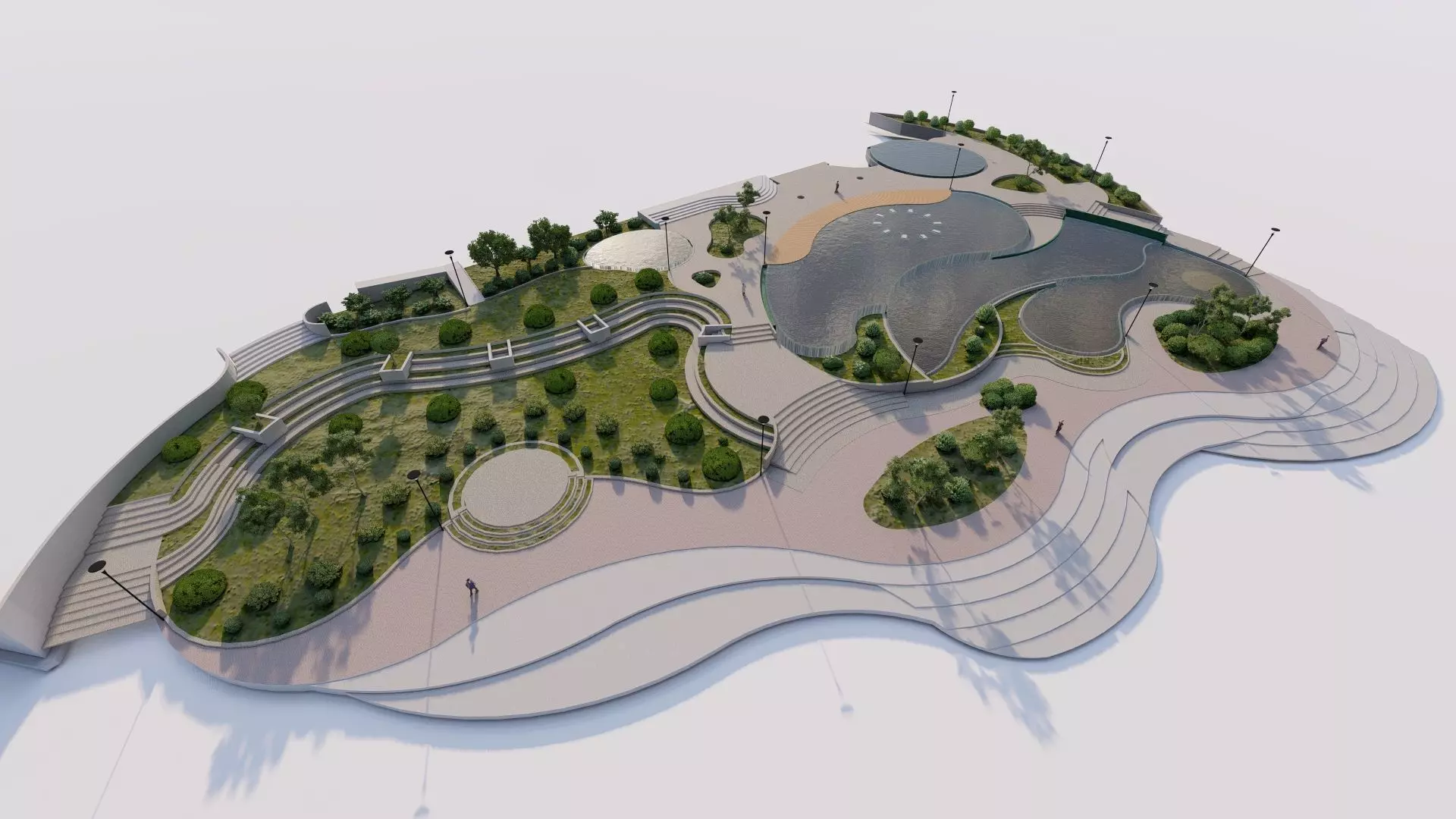 public park-Private Park Landscape 3D model