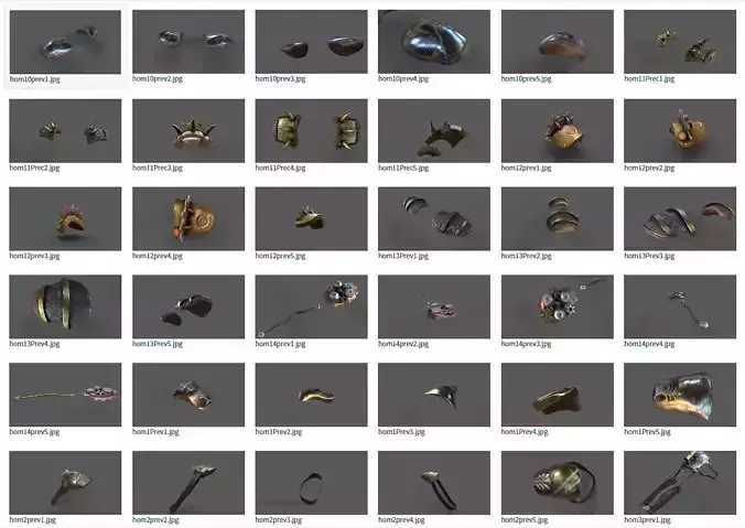 Punk Steam Shoulder pad pack 14 Low-poly 3D model