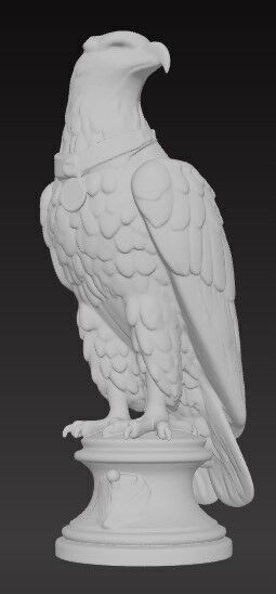 Victorian Style Eagle Sculpture 3D Model STL FBX OBJ GLB 3D print model_1