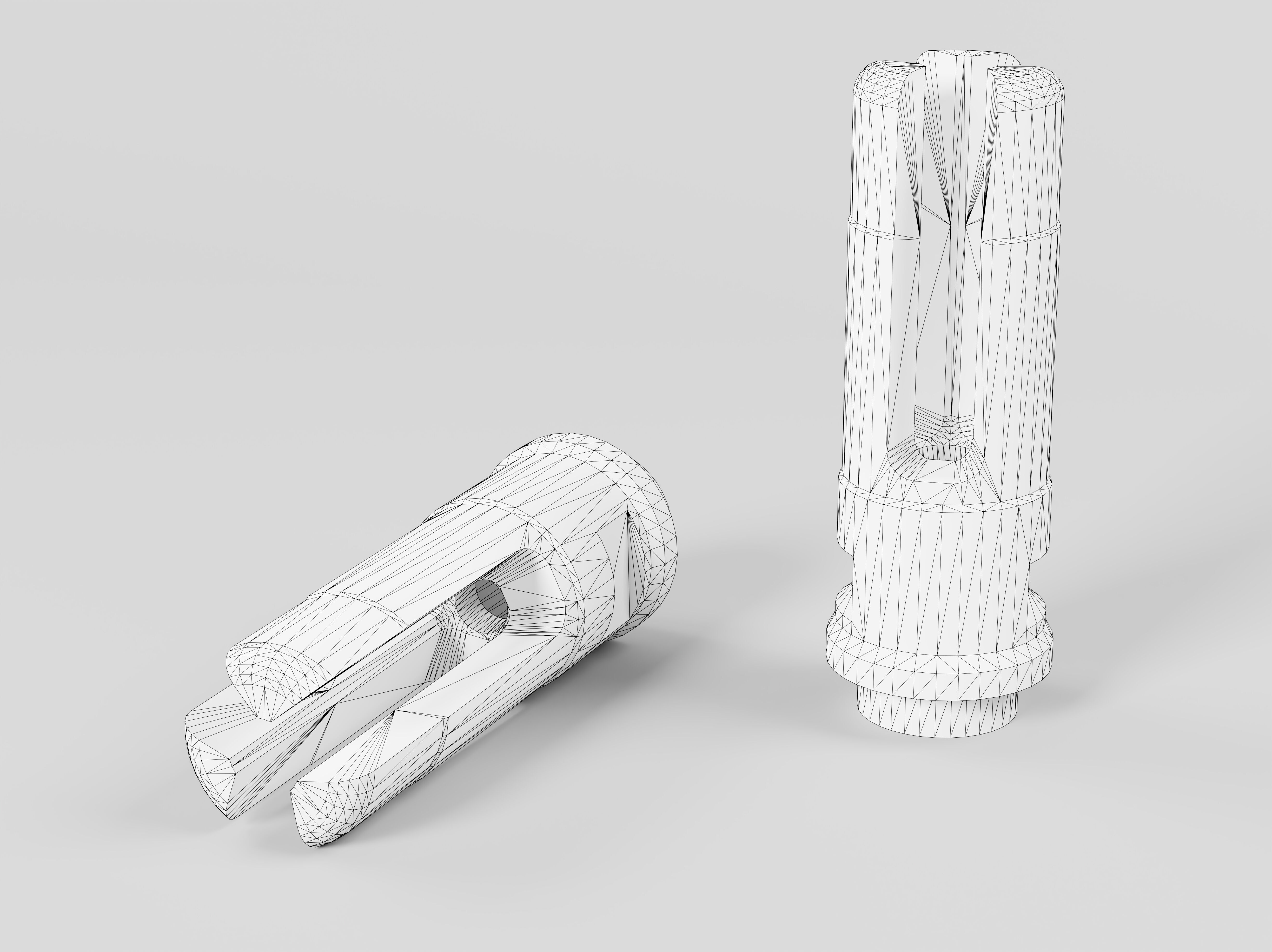 SOCOM 3 Prong Flash Hider Low-poly 3D model_4