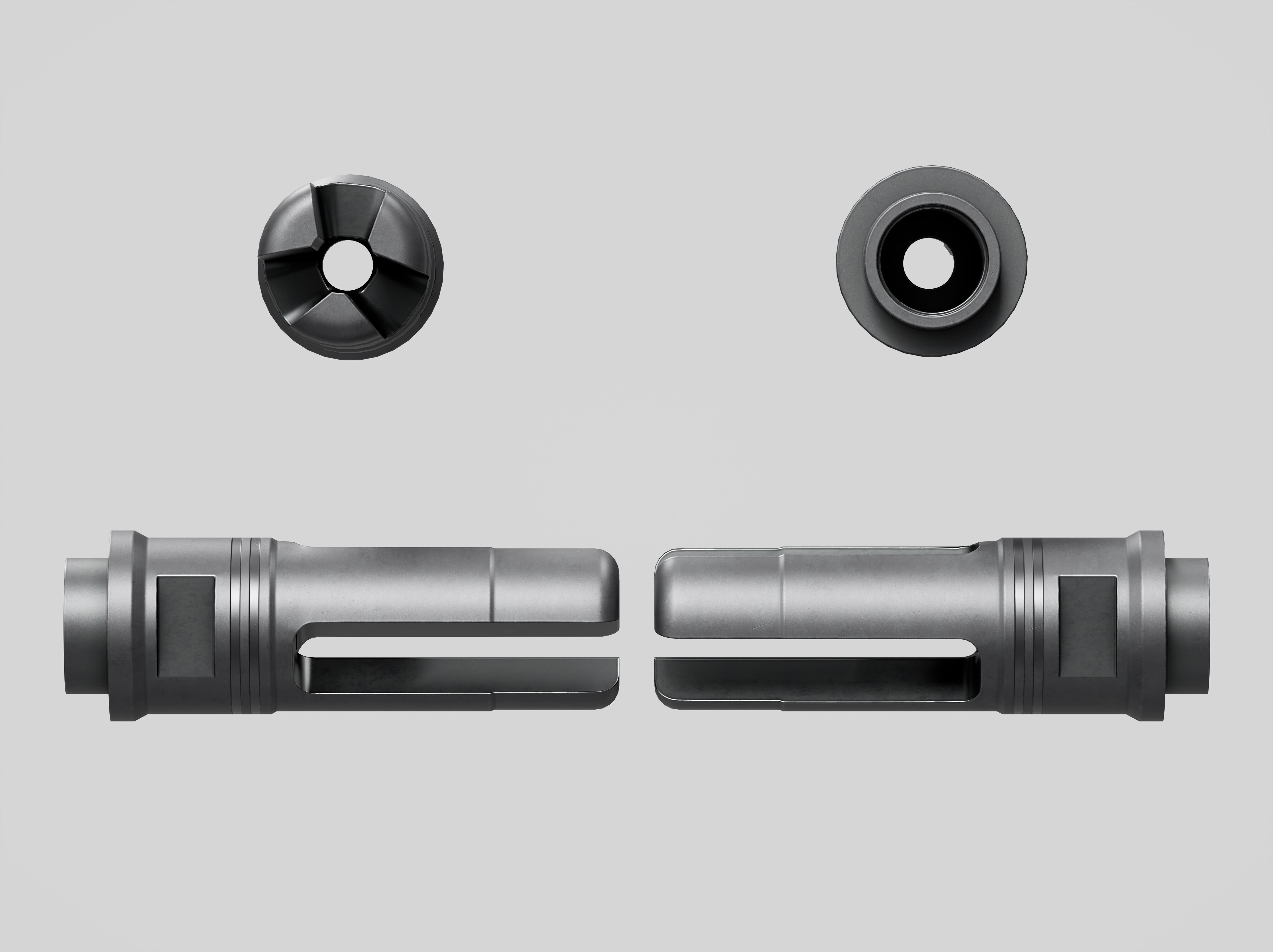 SOCOM 3 Prong Flash Hider Low-poly 3D model_3