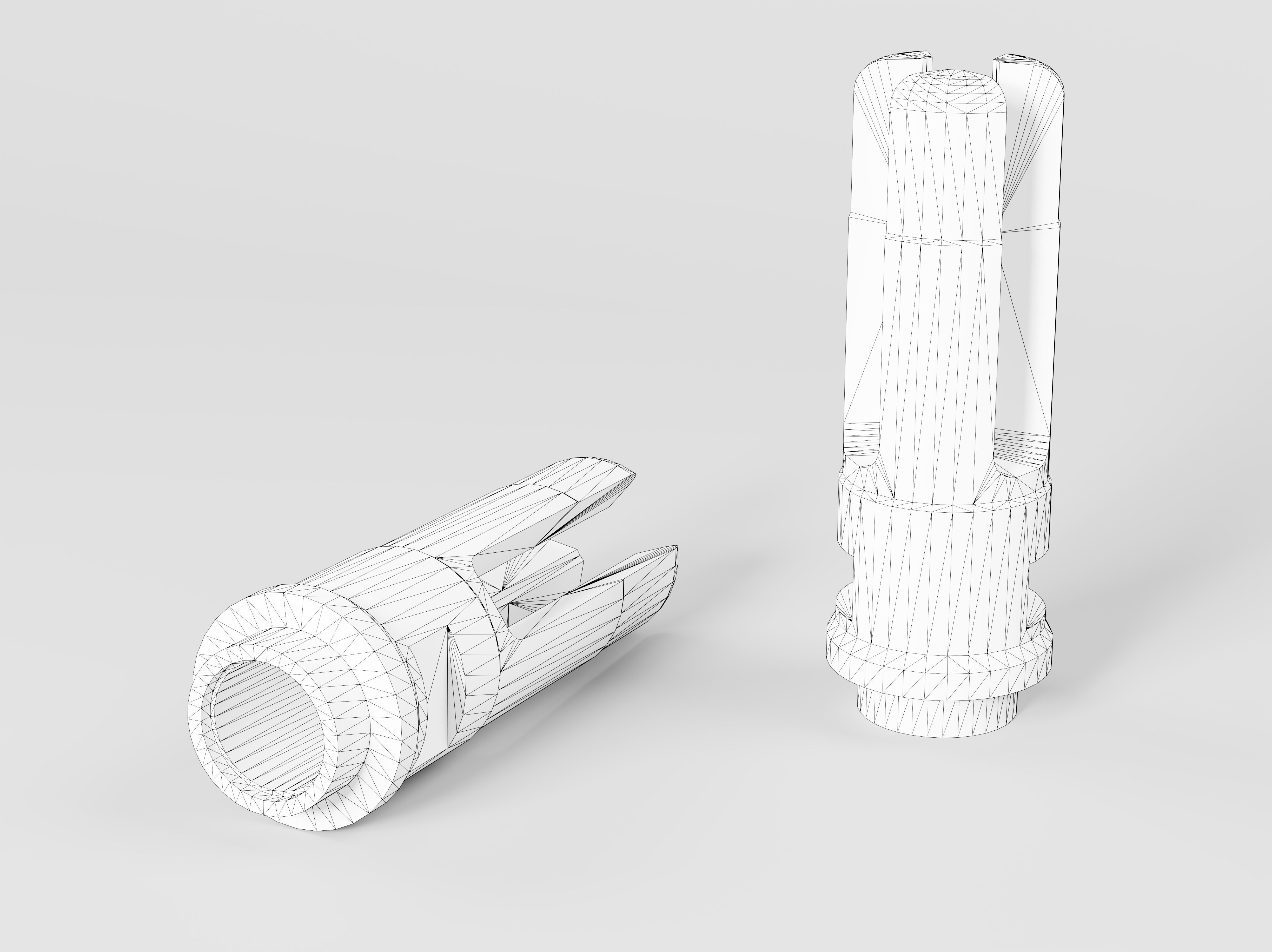 SOCOM 3 Prong Flash Hider Low-poly 3D model_5
