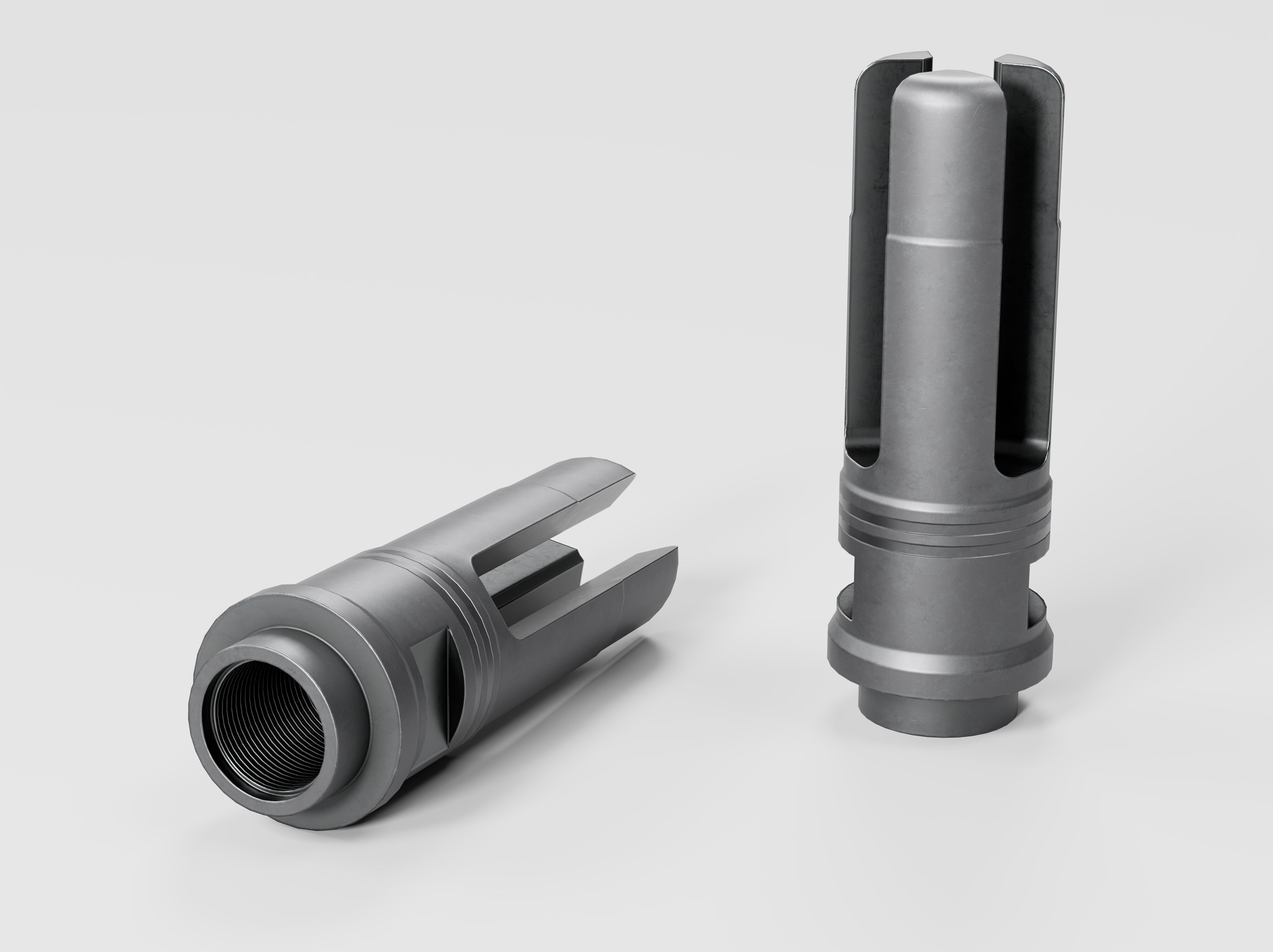 SOCOM 3 Prong Flash Hider Low-poly 3D model_2