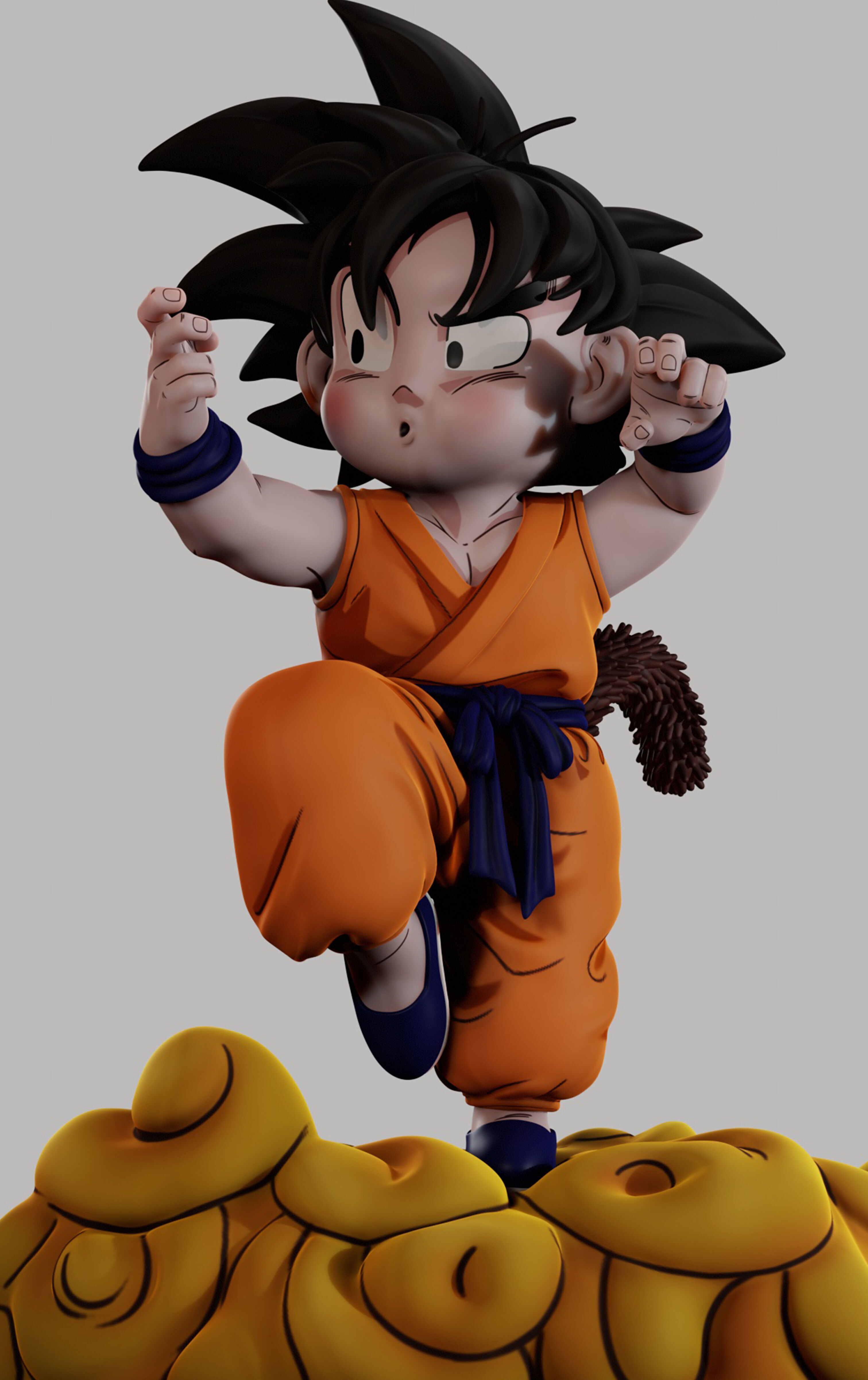 CHIBI GOKU Character Sculpted for 3D PRINTING  3D print model_51