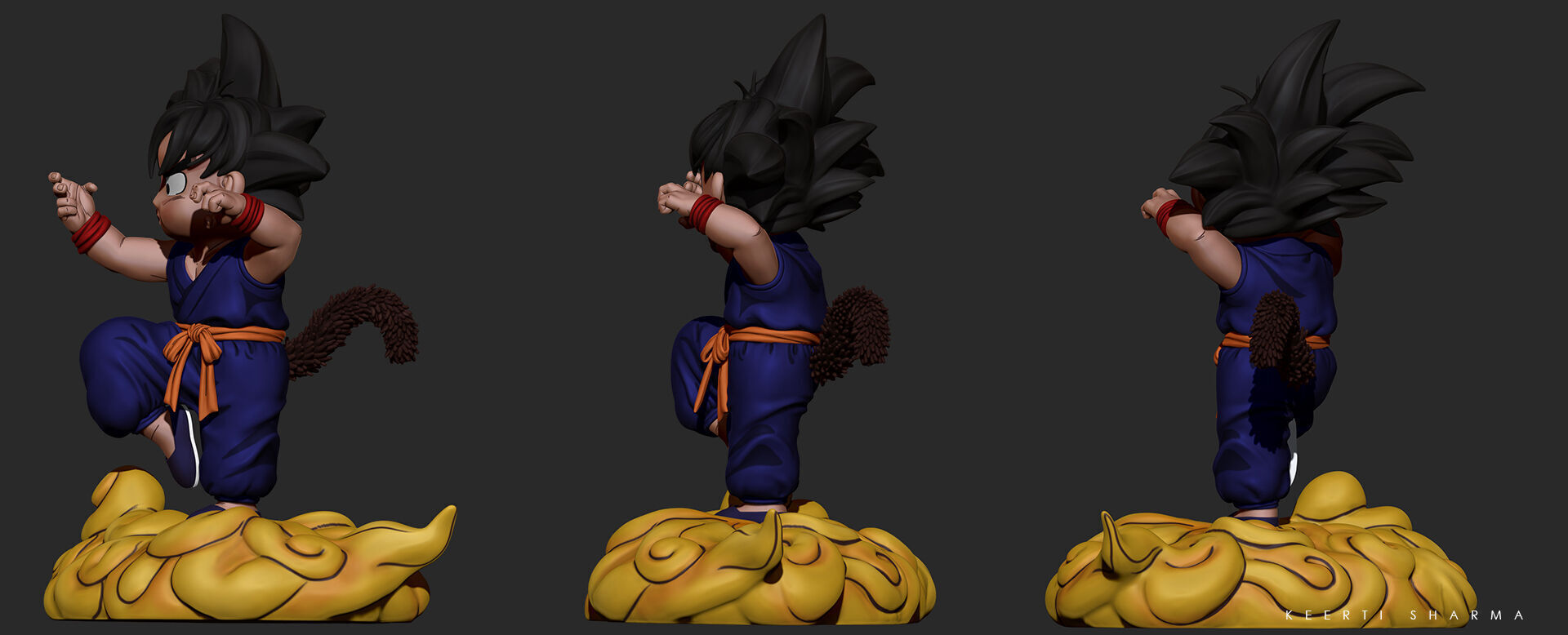 CHIBI GOKU Character Sculpted for 3D PRINTING  3D print model_31